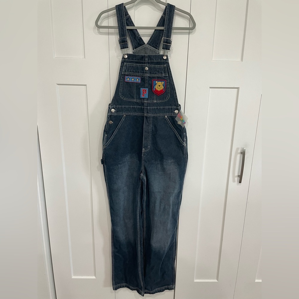 Vintage NEW Disney Winnie The Pooh Women’s Denim Overalls Size Small